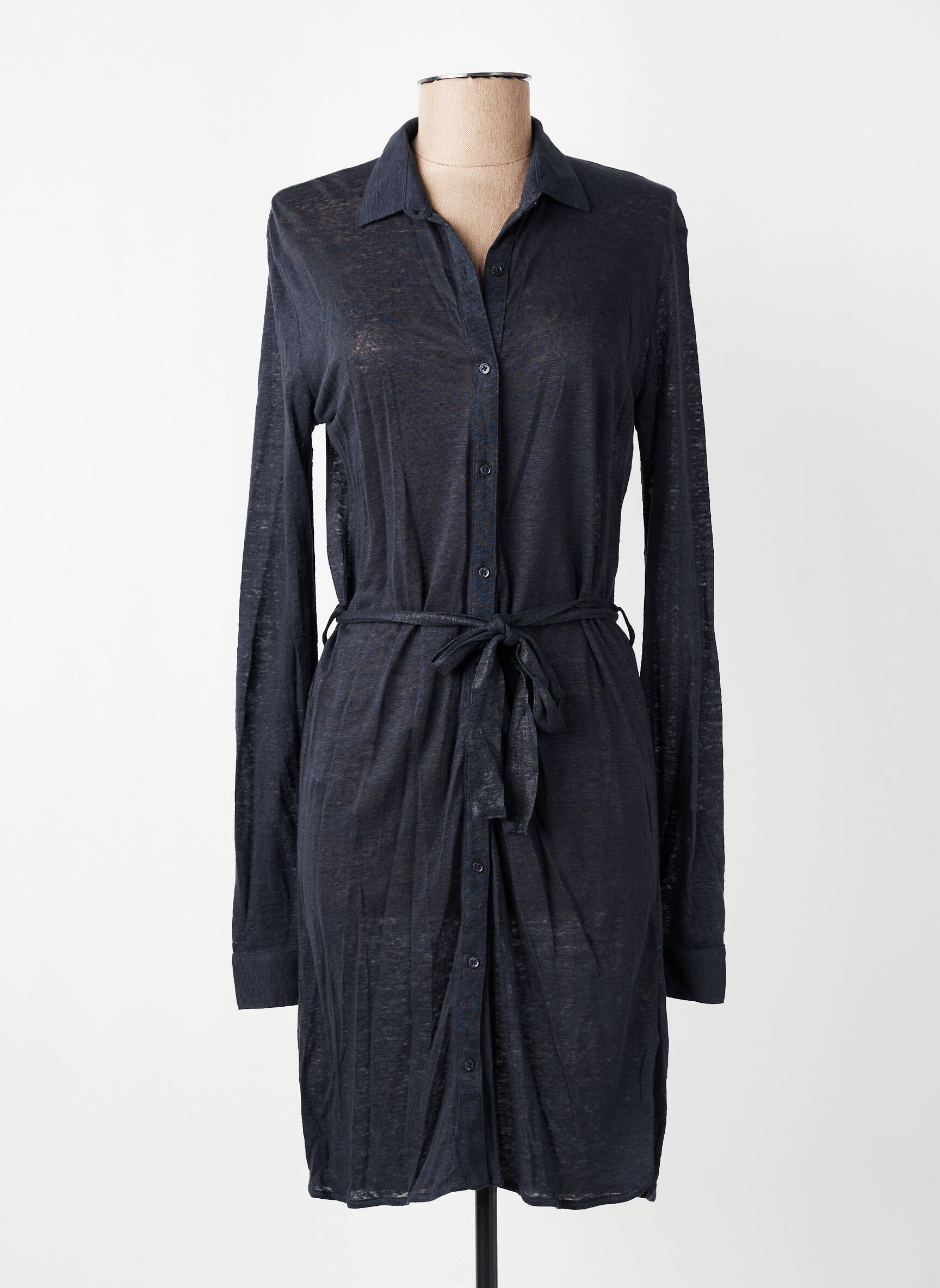 Robe mi-longue manches longues manches longues gris MARIE-SIXTINE femme