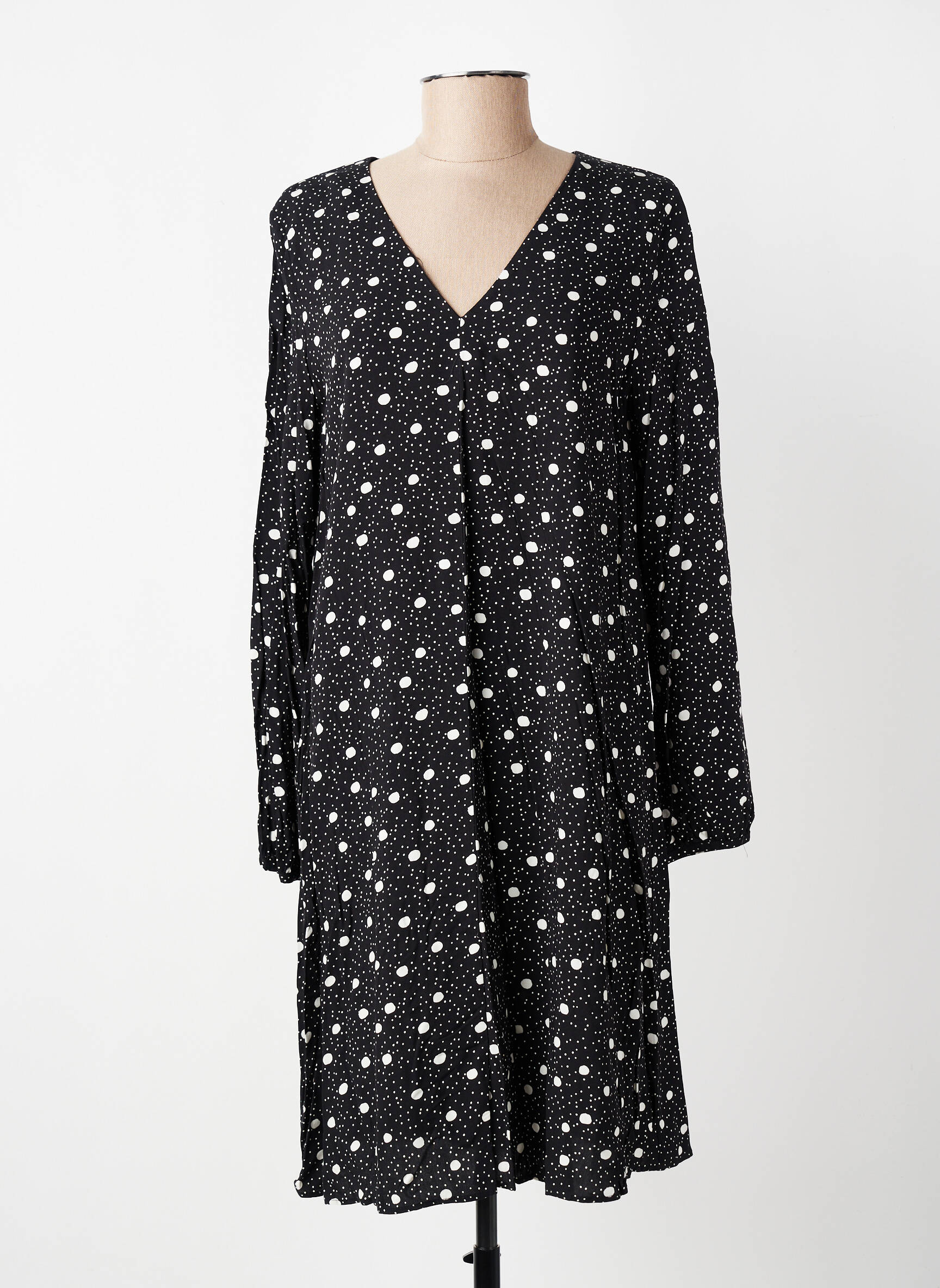 Robe mi-longue manches longues manches longues noir I.CODE (By IKKS) femme