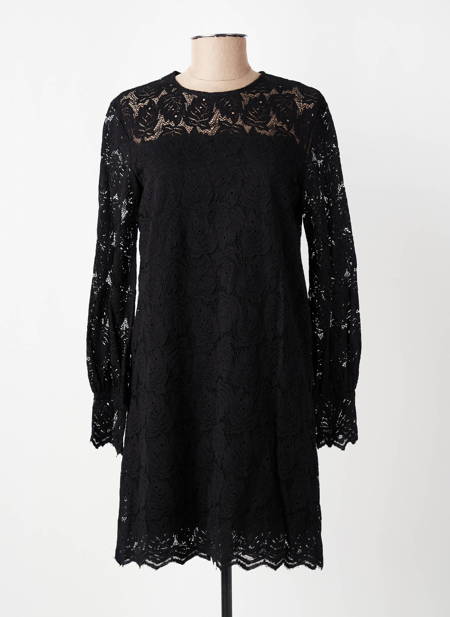 Robe courte manches longues manches longues noir ANDY & LUCY femme