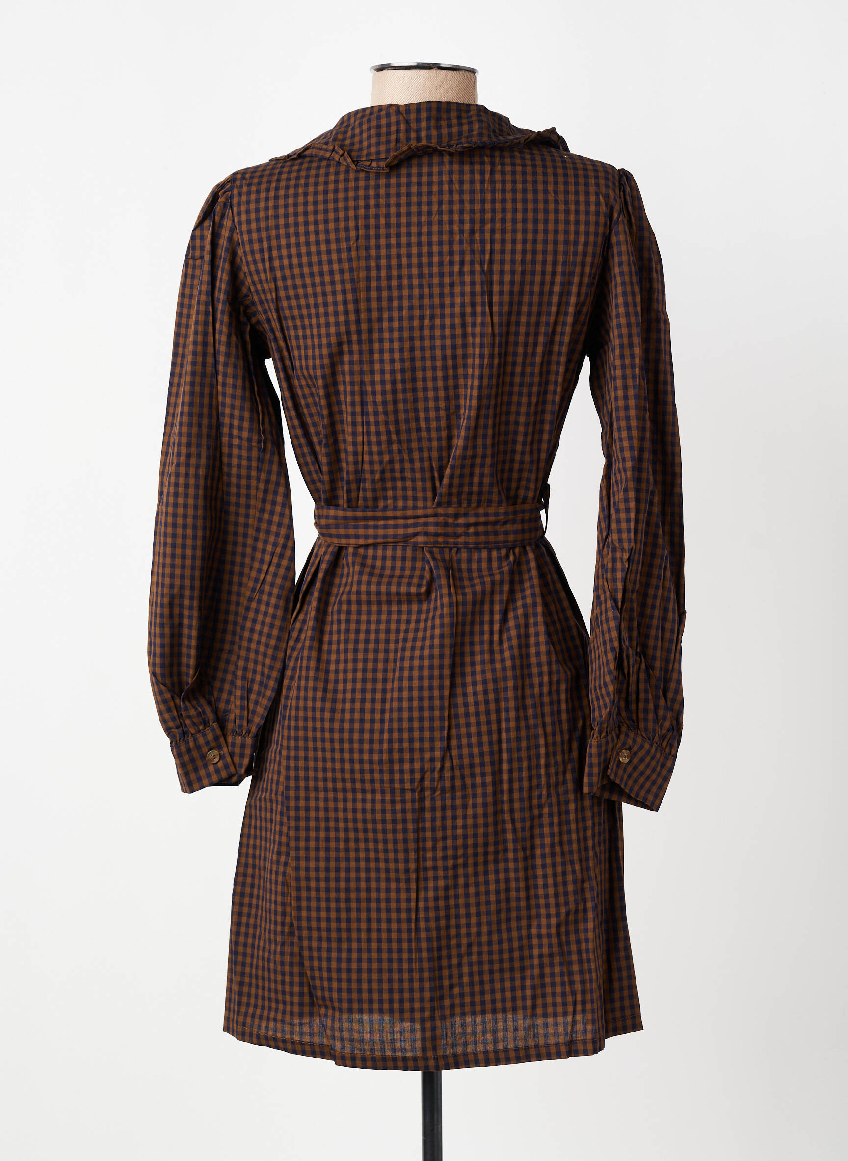 Robe courte manches longues manches longues marron GRACE & MILA femme