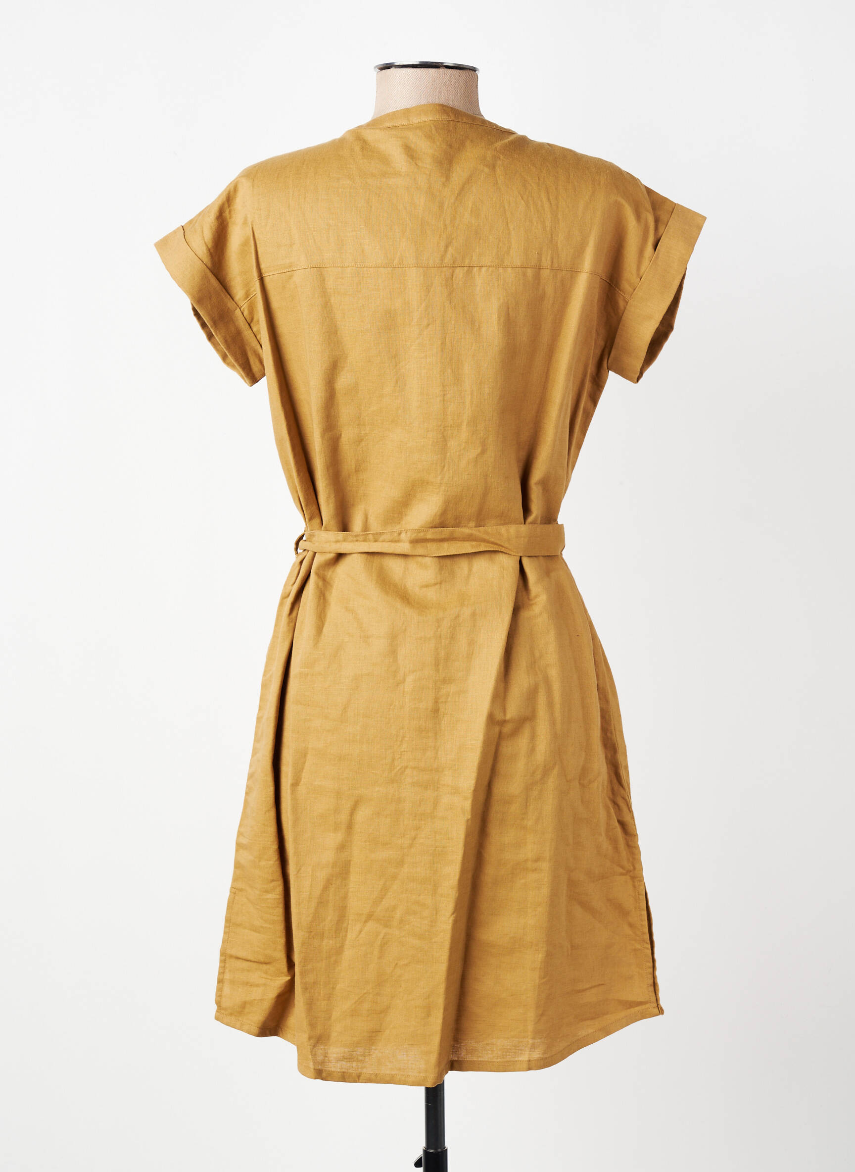 Robe courte manches courtes manches courtes marron MARIE-SIXTINE femme
