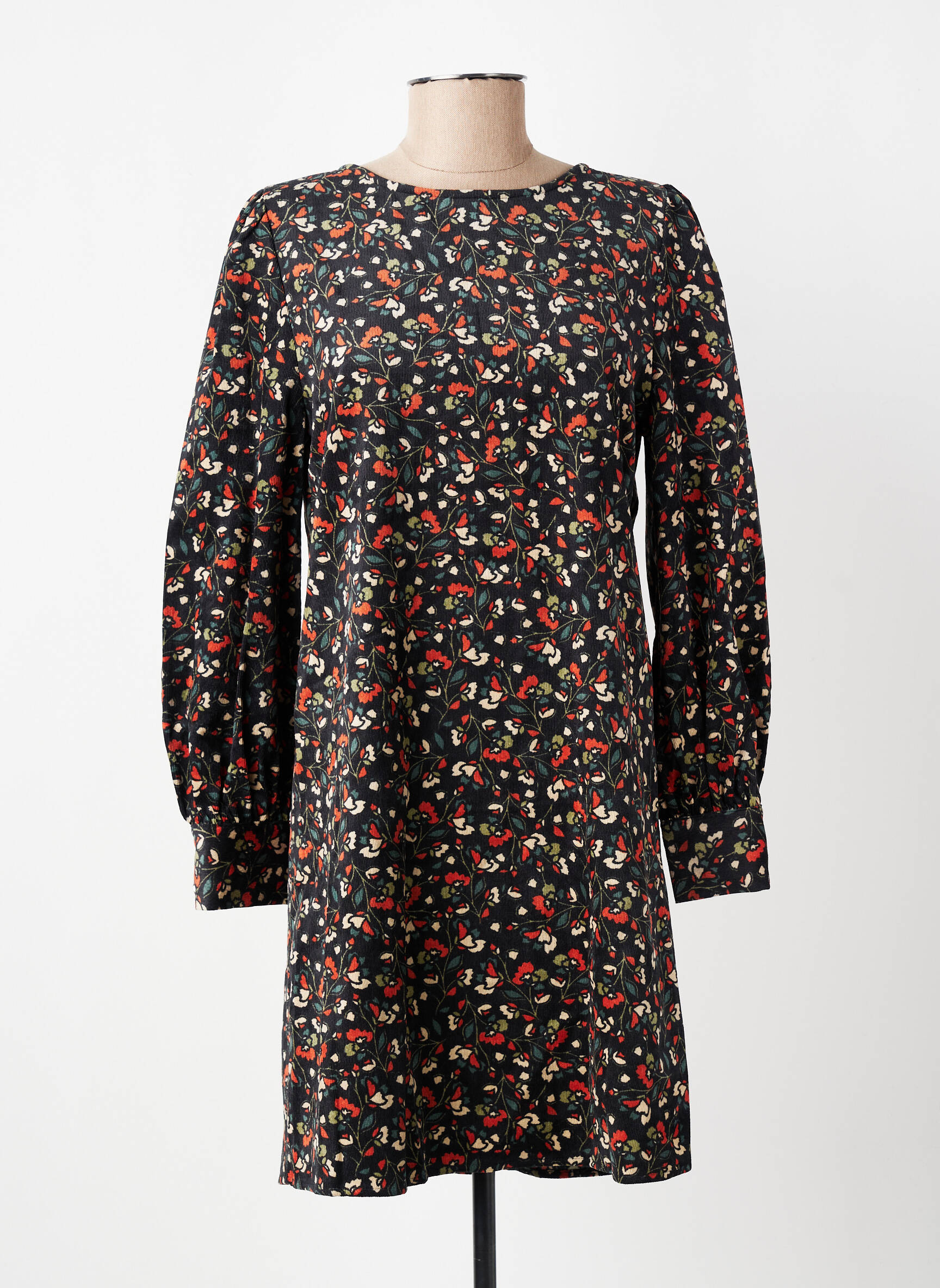 Robe courte manches longues manches longues bleu CERISE BLUE femme