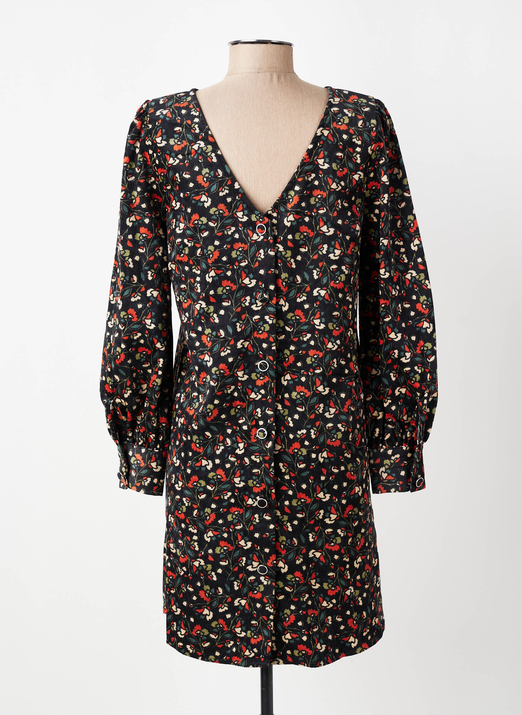 Robe courte manches longues manches longues bleu CERISE BLUE femme