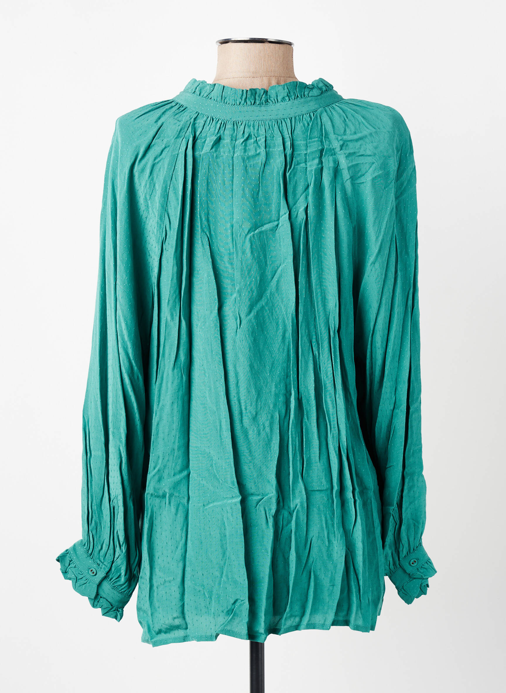 Blouse col rond manches longues vert MARIE-SIXTINE femme