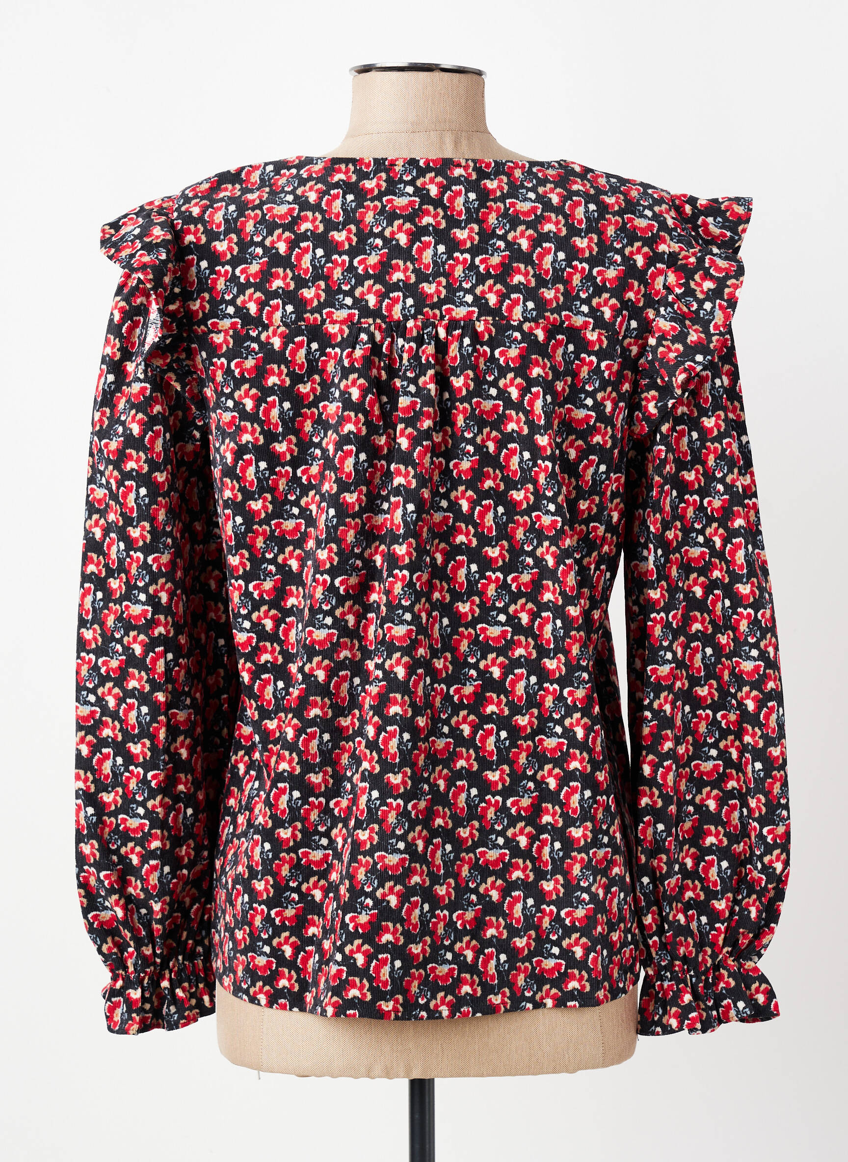 Blouse imprimé fleurs manches longues rouge CERISE BLUE femme