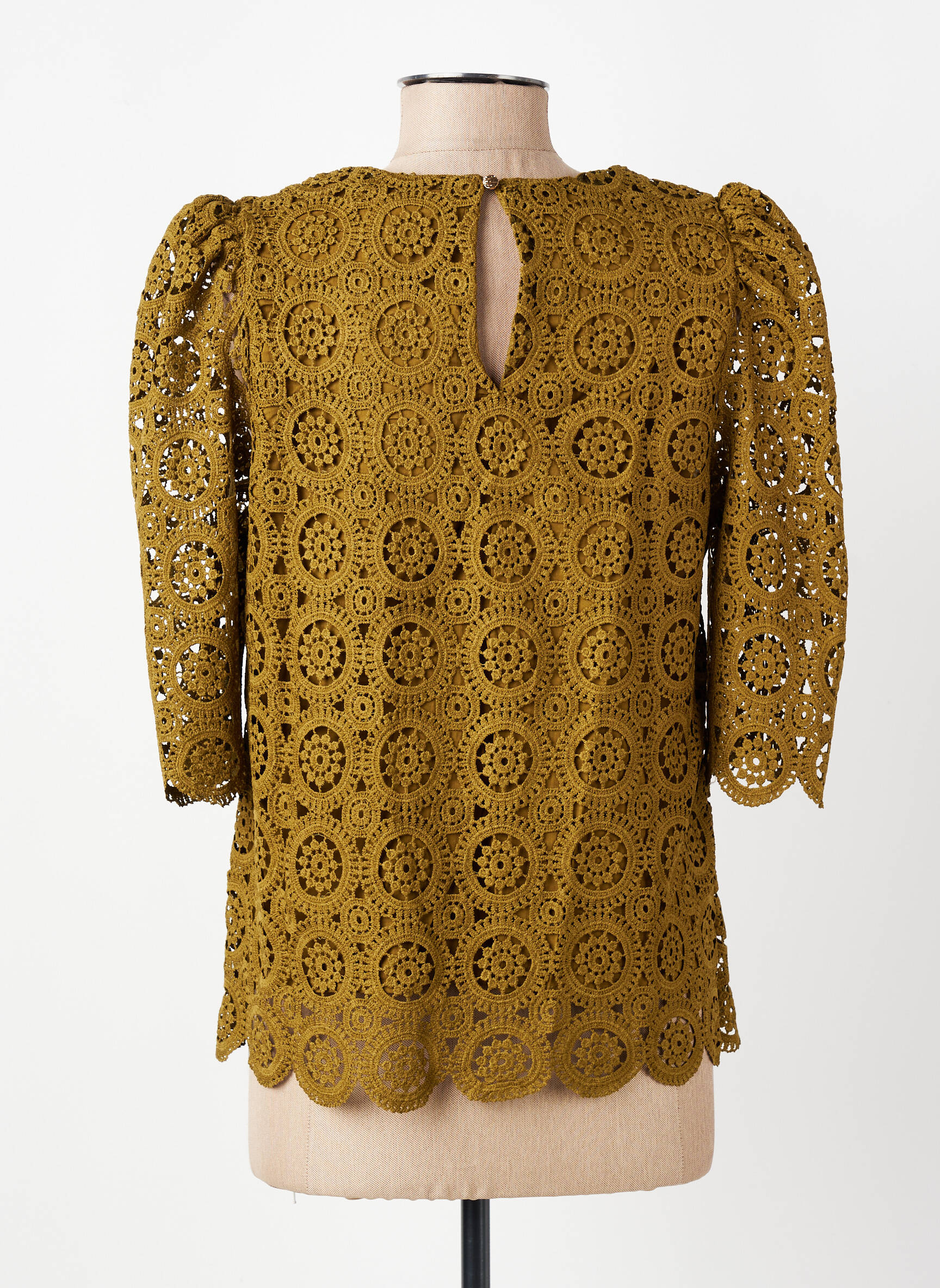 Top col rond manches 3/4 vert LA PETITE ETOILE femme