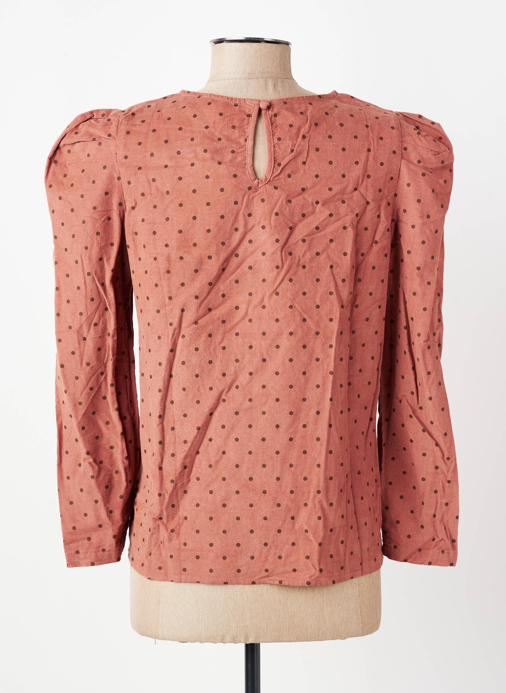 Blouse col rond manches longues marron CERISE BLUE femme