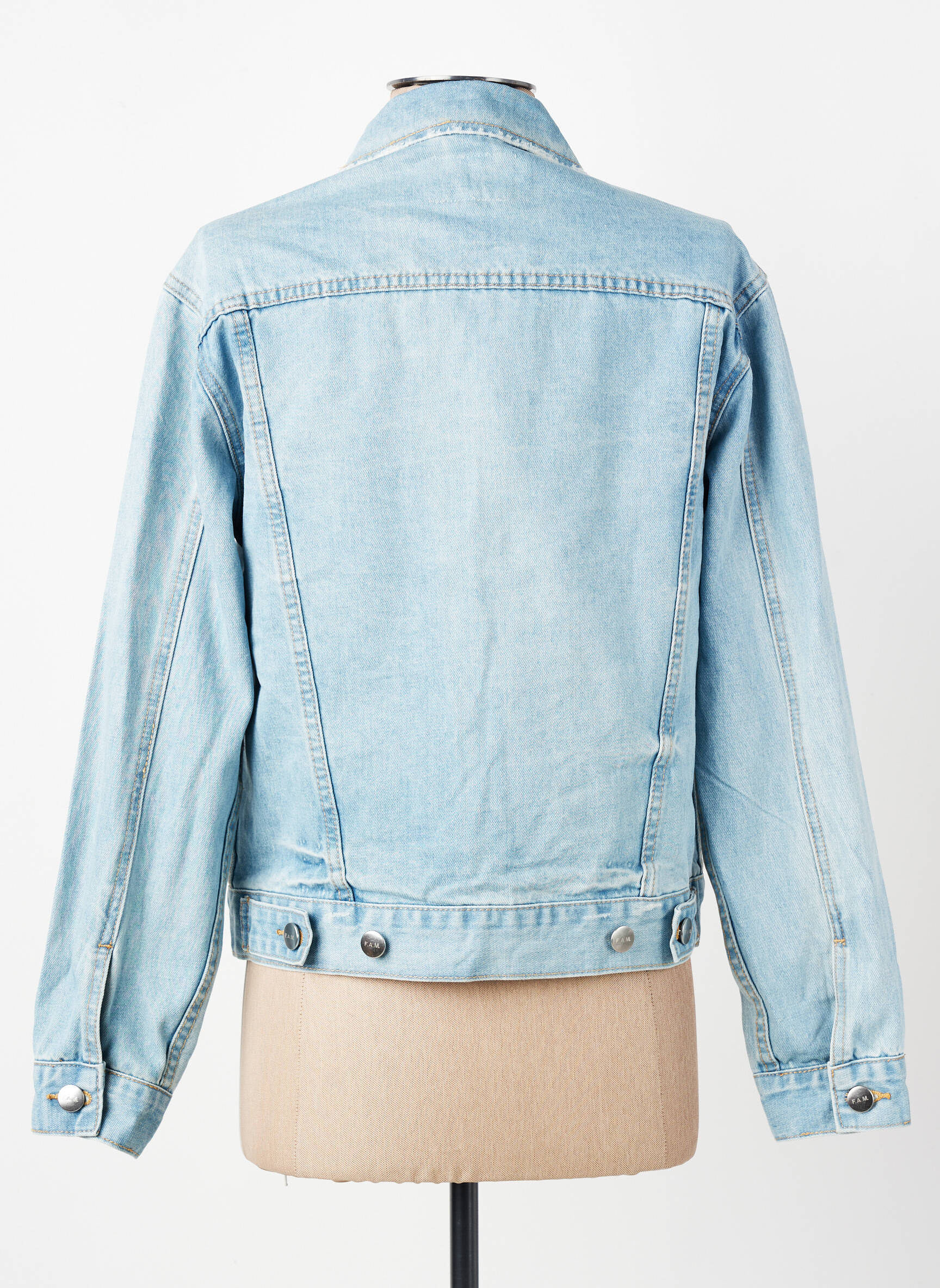 Veste casual poignets boutonnés avec fente bleu F.A.M. femme