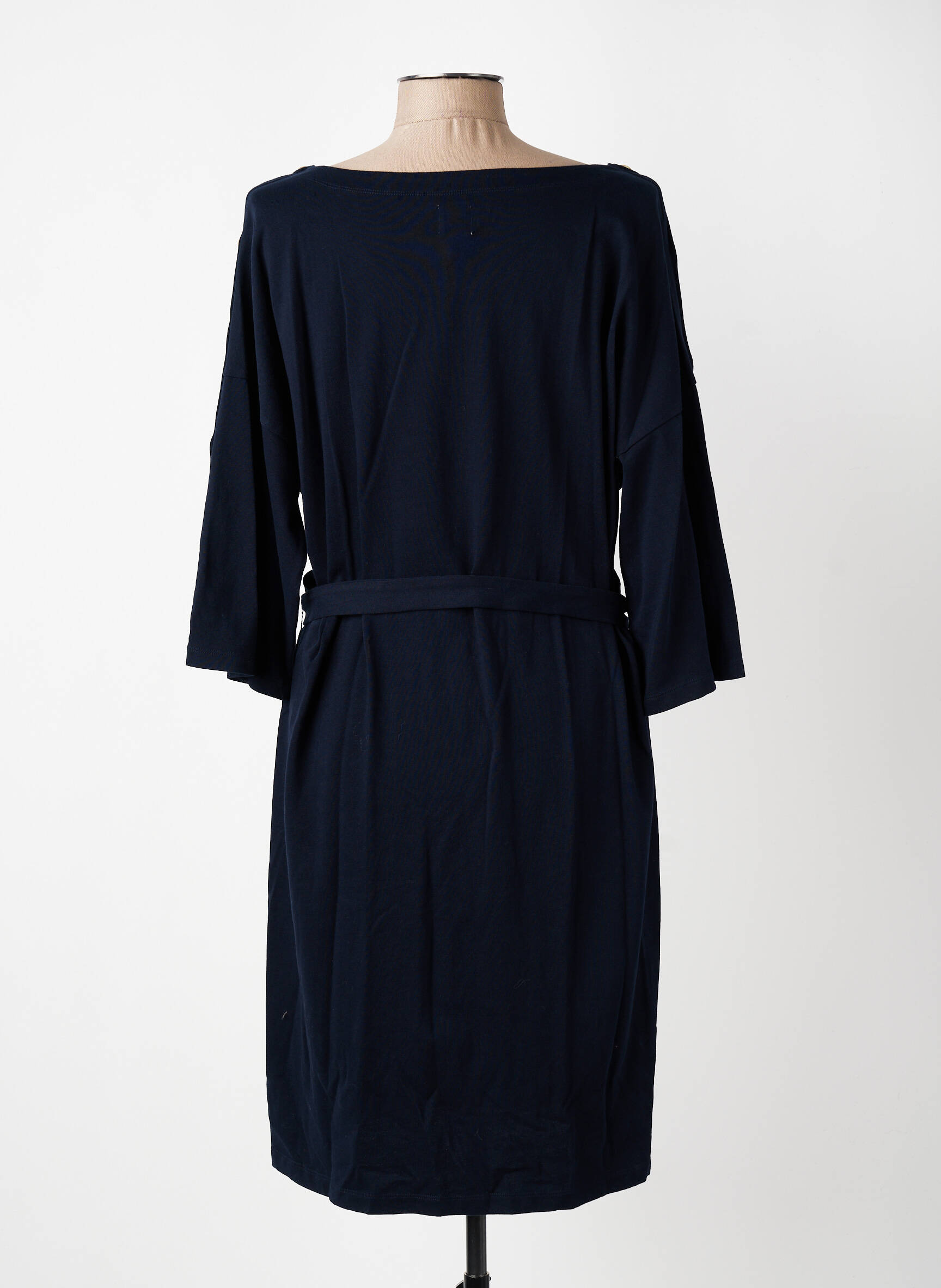 Robe mi-longue manches 3/4 manches 3/4 bleu DES PETITS HAUTS femme