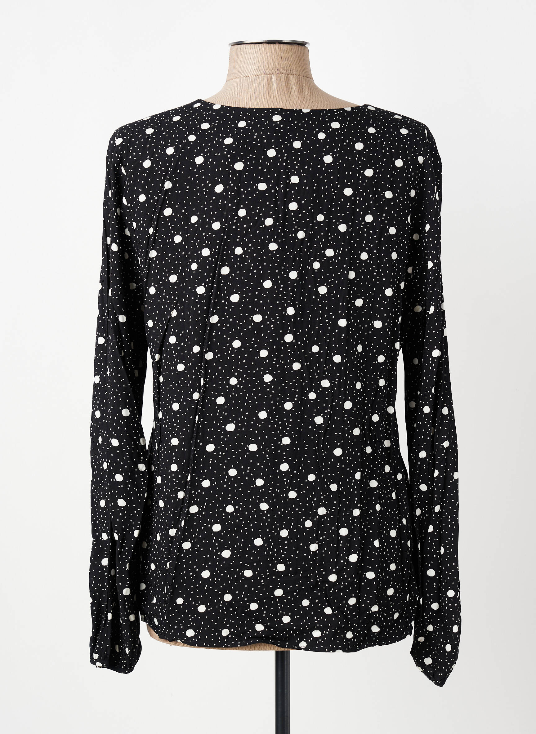 Blouse tissage popeline manches longues noir I.CODE (By IKKS) femme