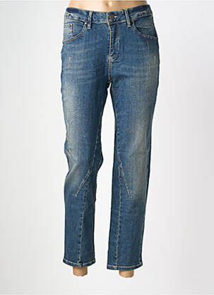 Jeans coupe slim effet usé délavé taille normale bleu OUI femme