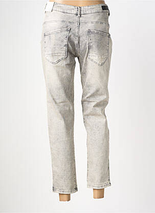 Jeans coupe slim effet usé délavé taille normale gris OUI femme