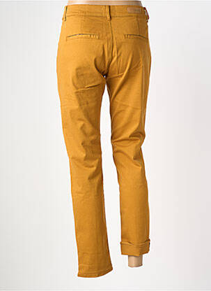 Pantalon chino stretch taille normale jaune HAPPY femme