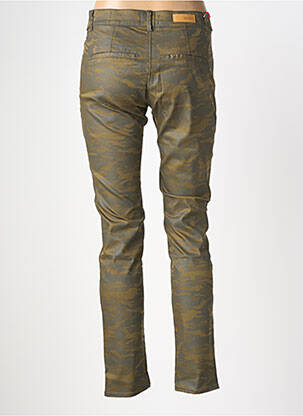 Pantalon chino stretch taille basse vert HAPPY femme