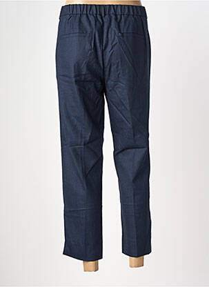 Pantalon chino fermeture zippée sous rabat avec crochet taille normale bleu MAISON LAB femme
