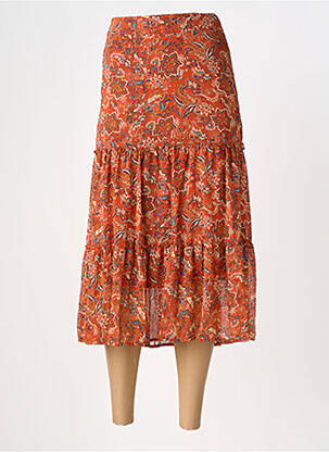 Jupe longue taille haute orange GRACE & MILA femme