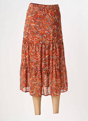 Jupe longue taille haute orange GRACE & MILA femme