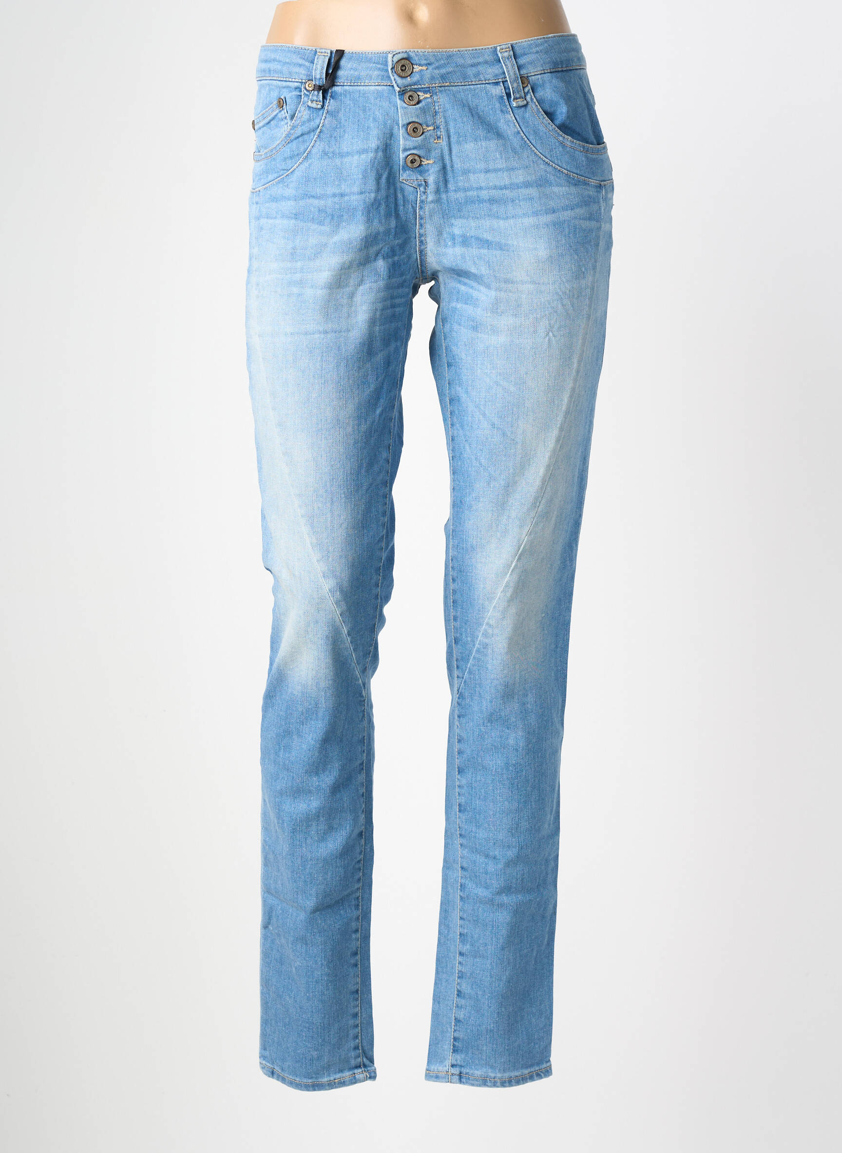 Jeans coupe slim stretch taille normale bleu PLEASE femme