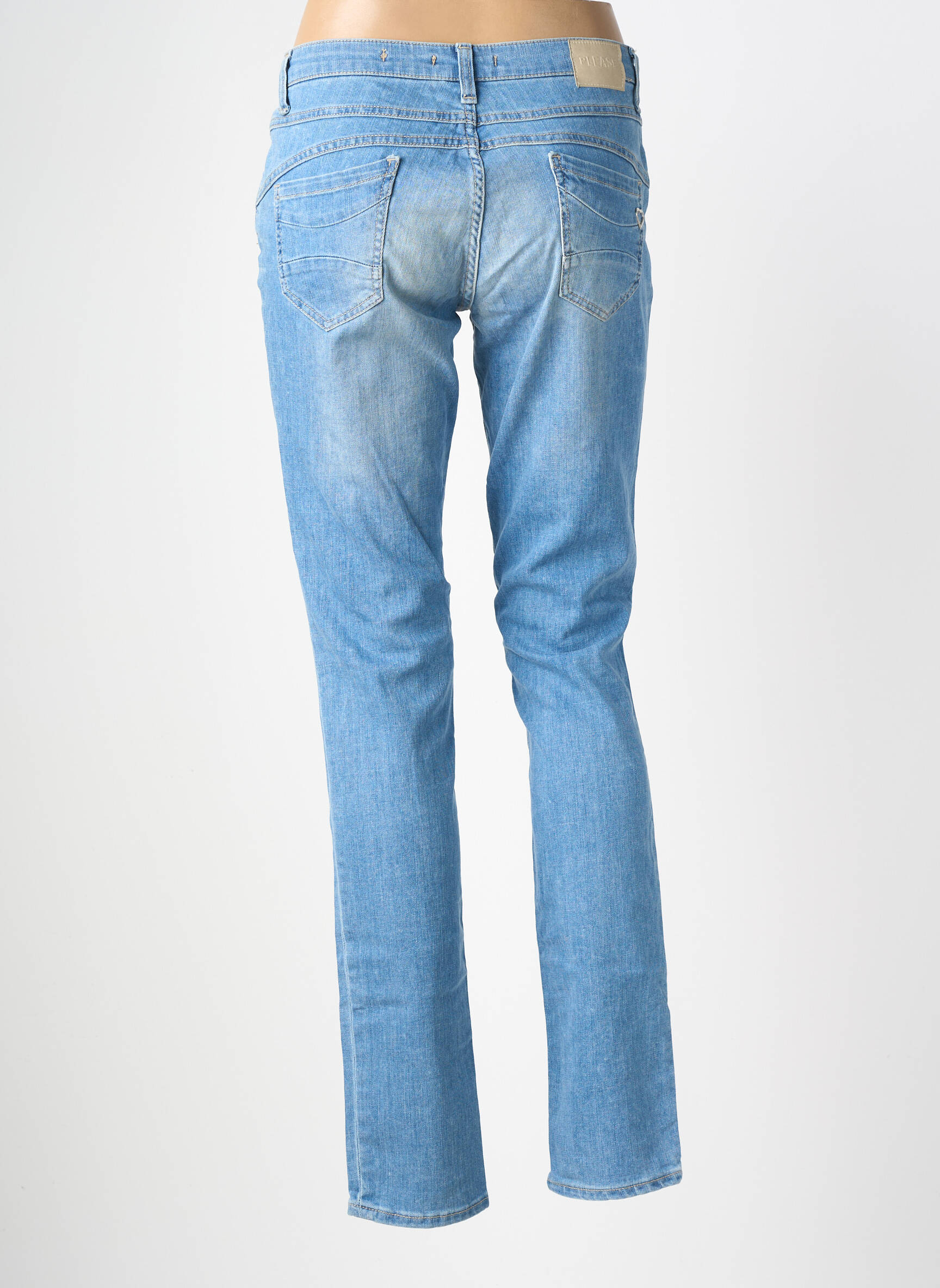 Jeans coupe slim stretch taille normale bleu PLEASE femme