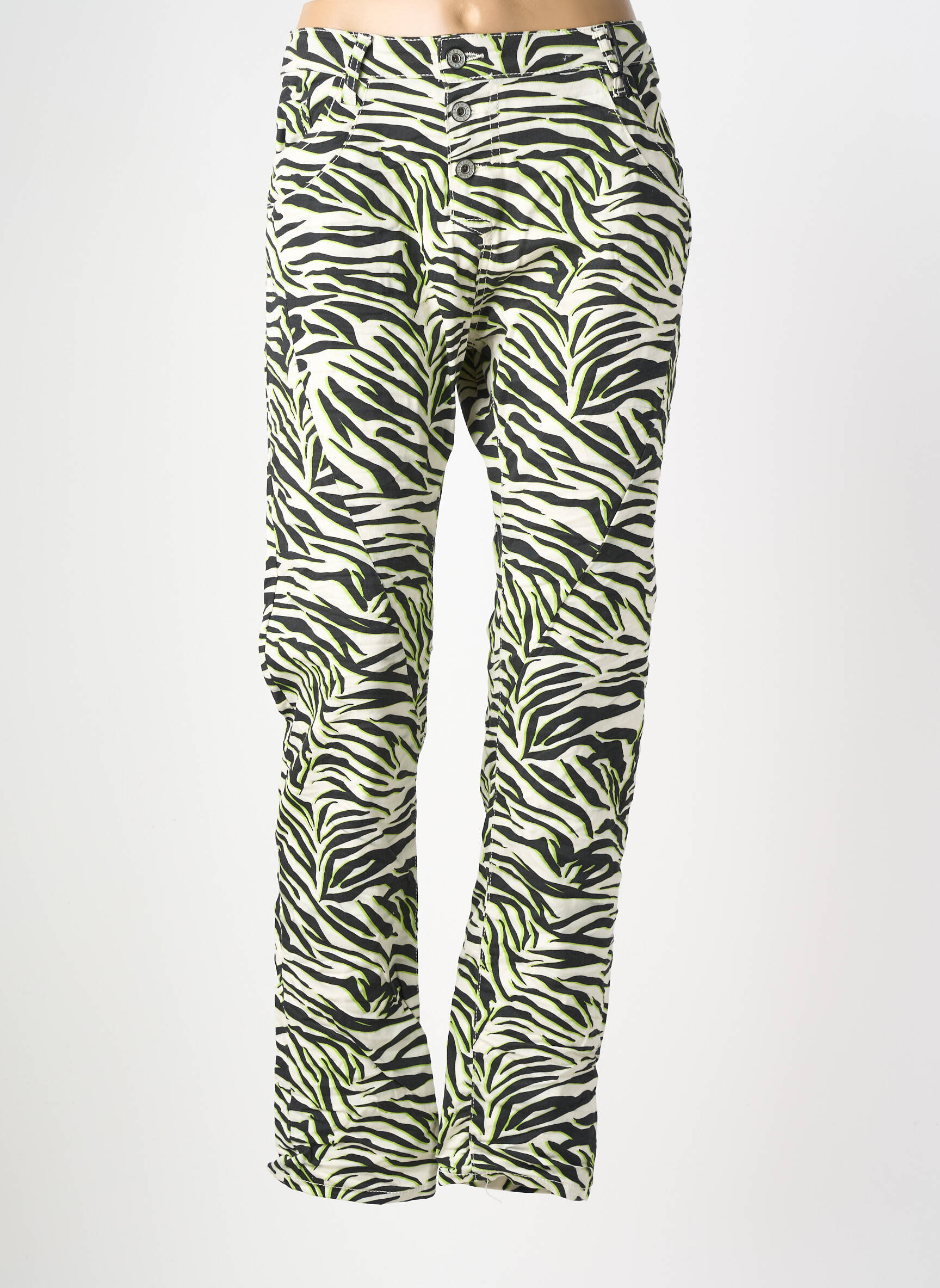Jeans coupe slim stretch taille normale vert PLEASE femme