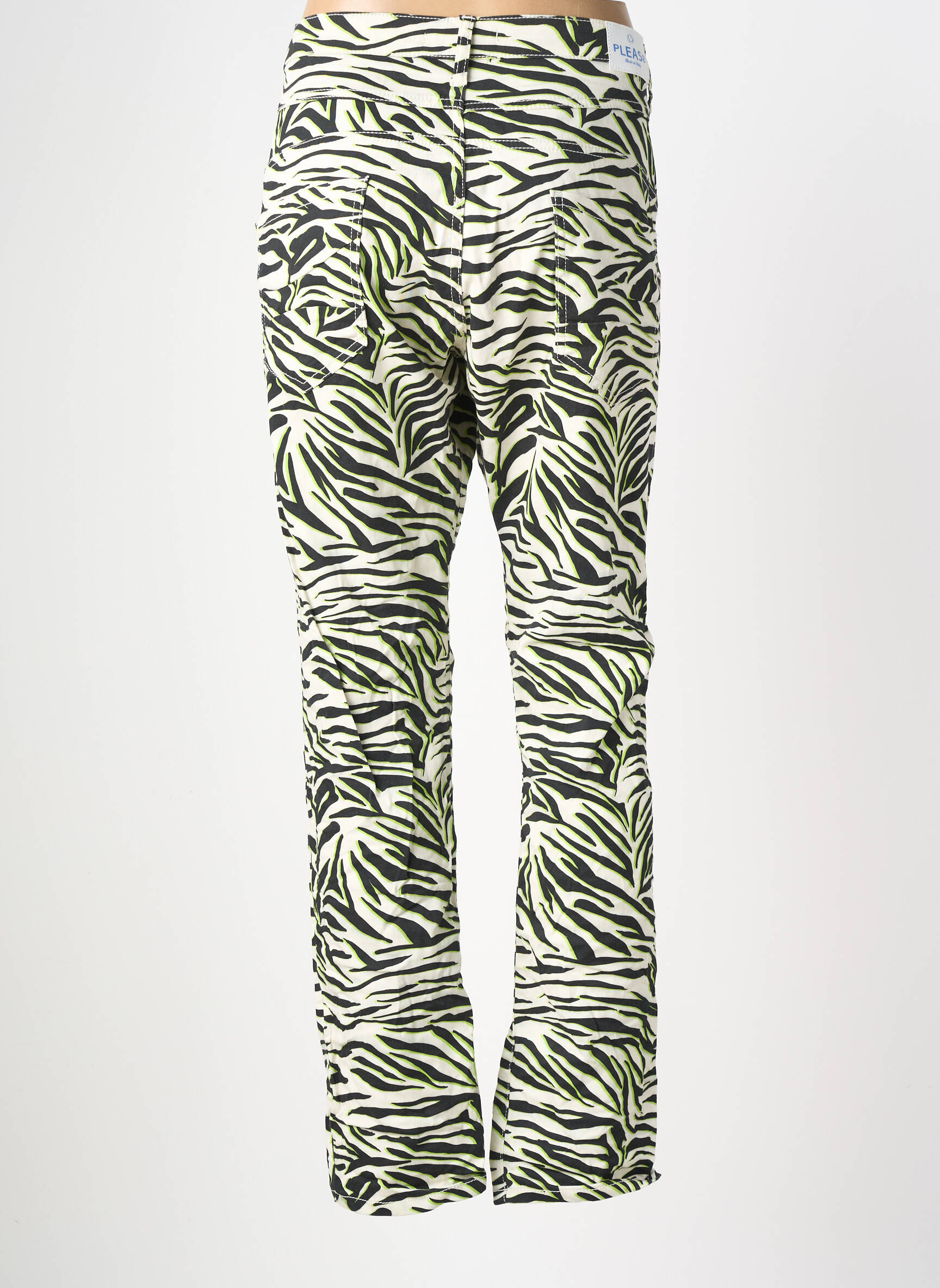 Jeans coupe slim stretch taille normale vert PLEASE femme