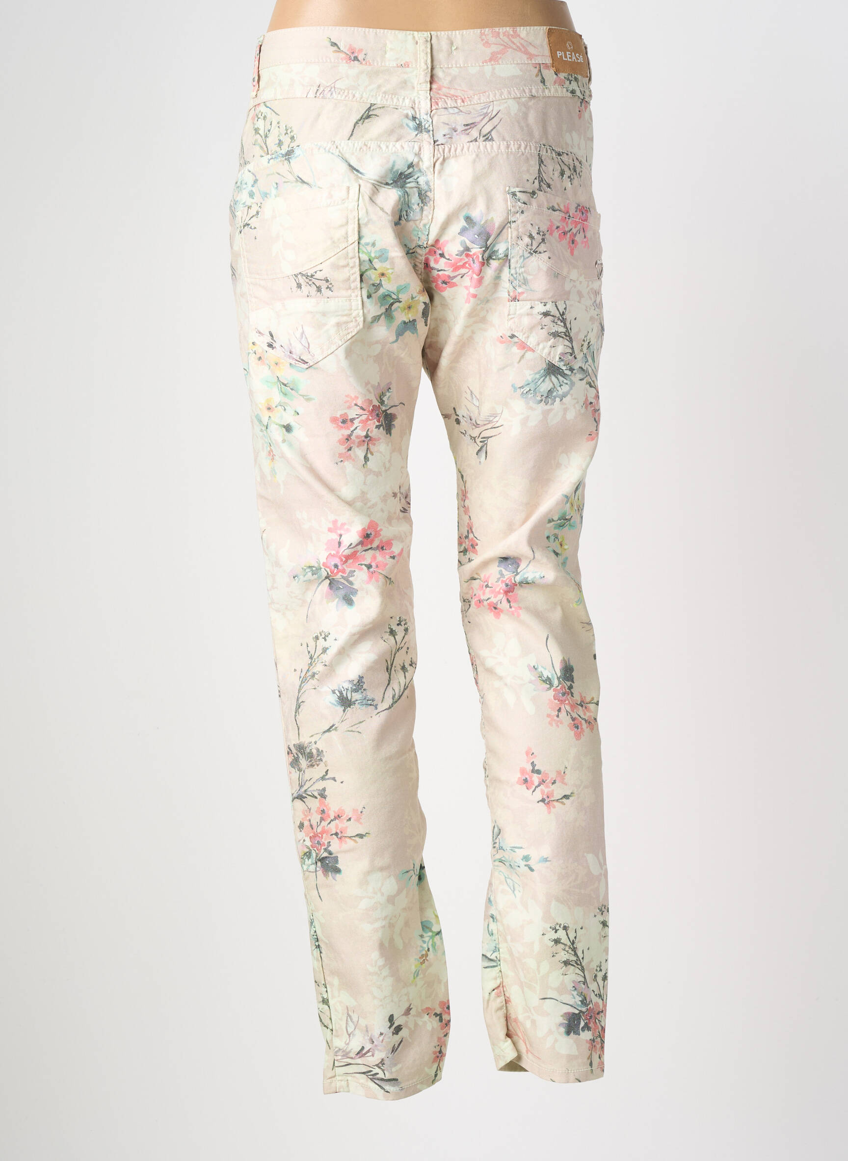 Jeans coupe slim stretch taille normale beige PLEASE femme