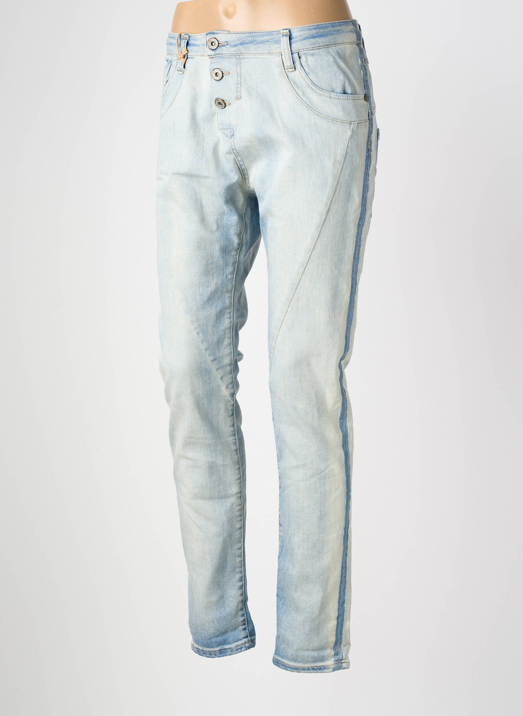 Jeans coupe slim stretch taille normale bleu PLEASE femme
