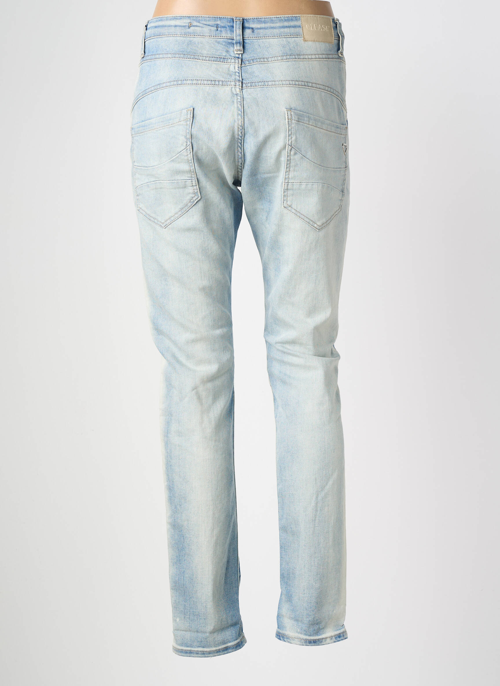 Jeans coupe slim stretch taille normale bleu PLEASE femme
