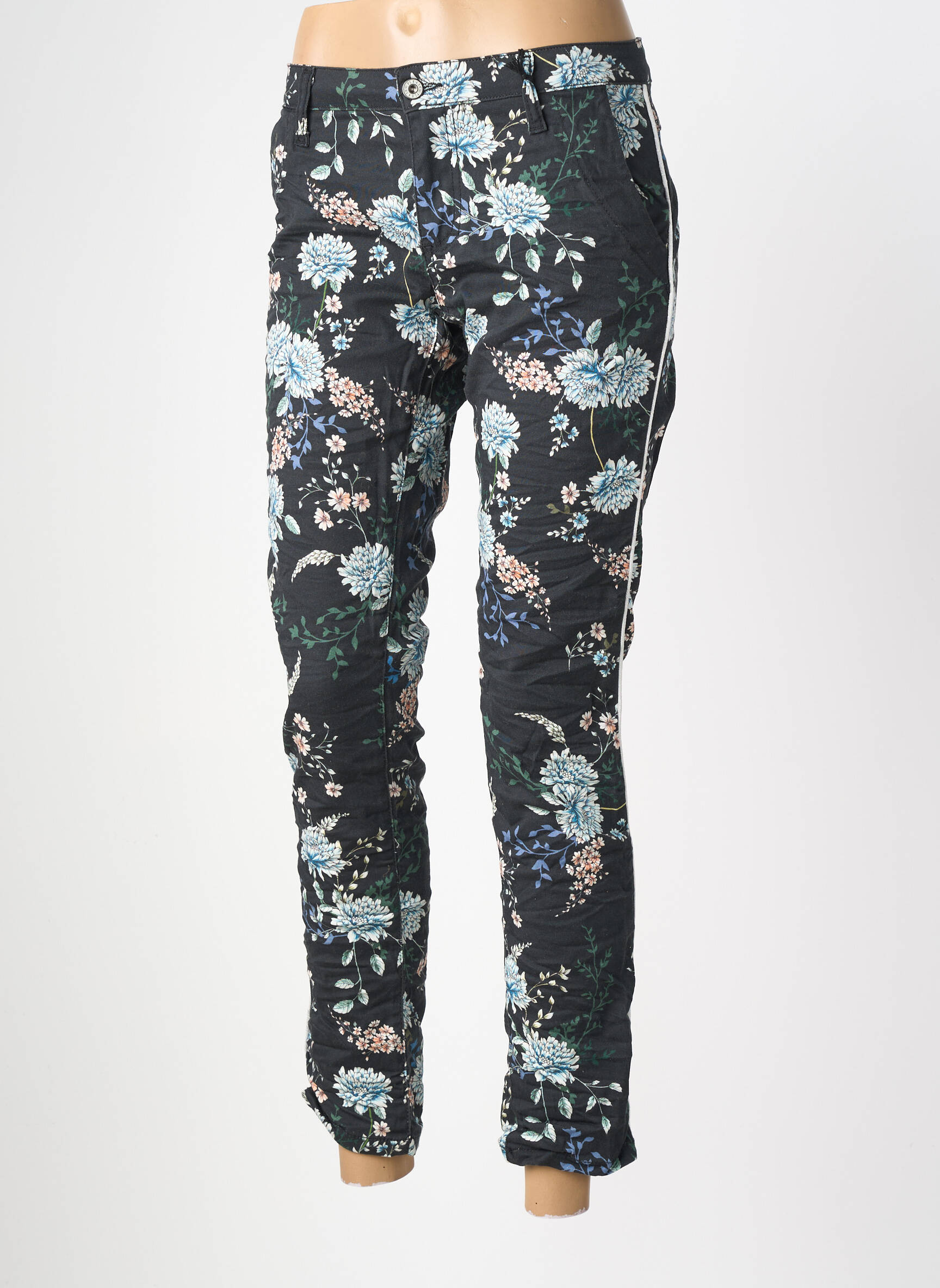 Jeans coupe slim stretch taille normale noir PLEASE femme