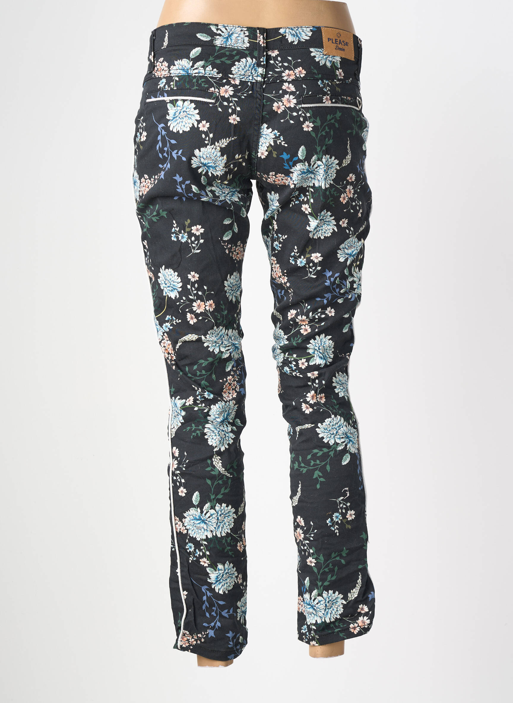Jeans coupe slim stretch taille normale noir PLEASE femme