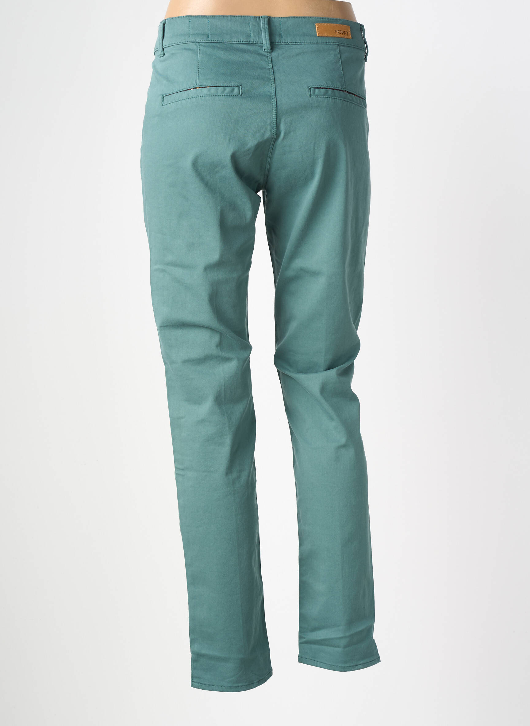 Pantalon chino stretch taille normale vert HAPPY femme
