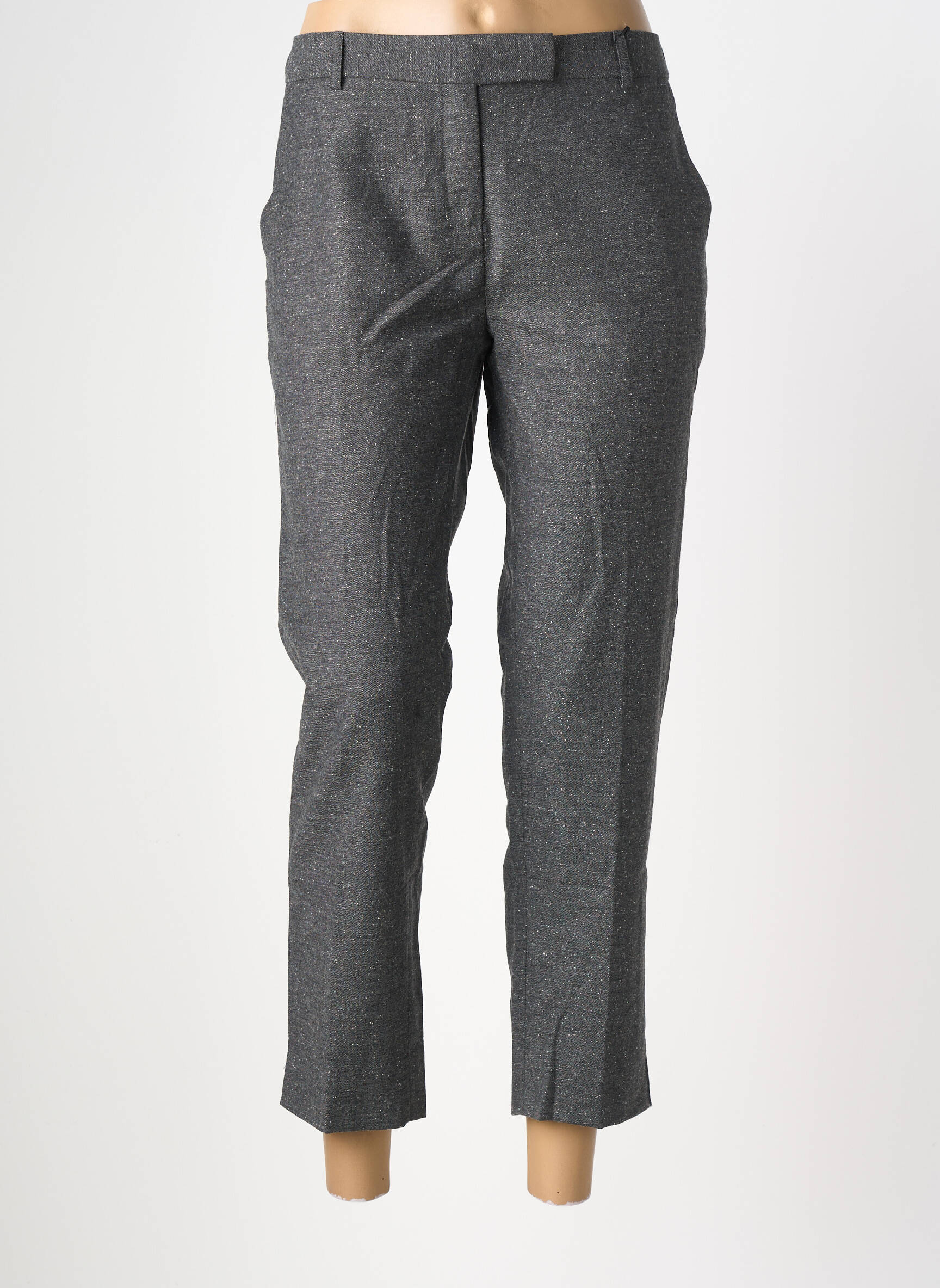 Pantalon 7/8 taille à pinces taille normale gris MAISON LAB femme