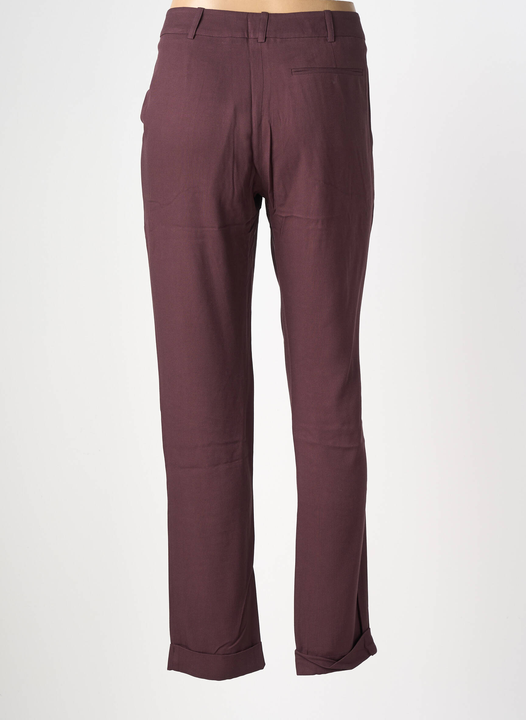 Pantalon chino fermeture zippée sous rabat boutonné taille normale violet TINSELS femme