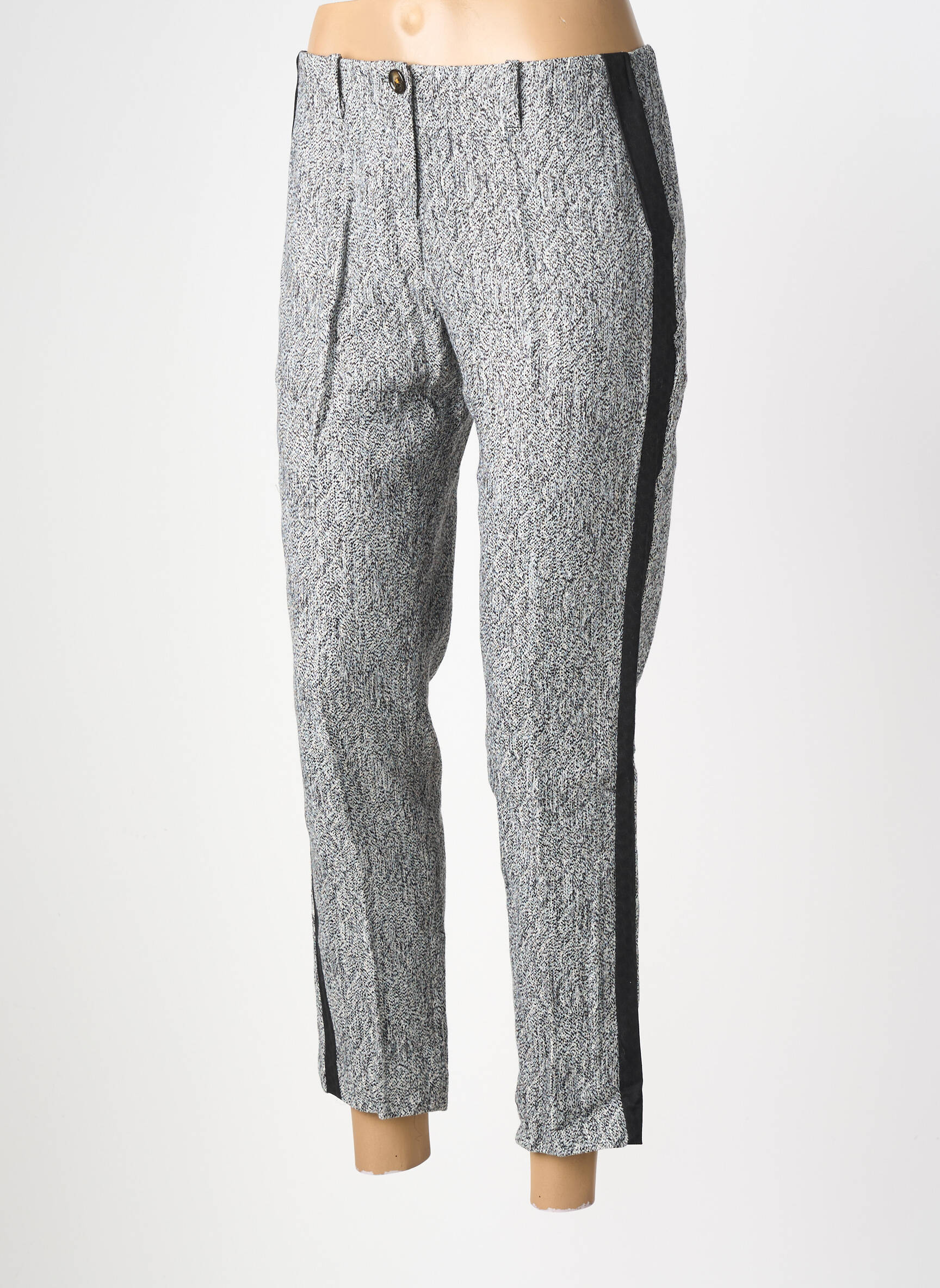 Pantalon 7/8 taille haute taille haute gris TINSELS femme