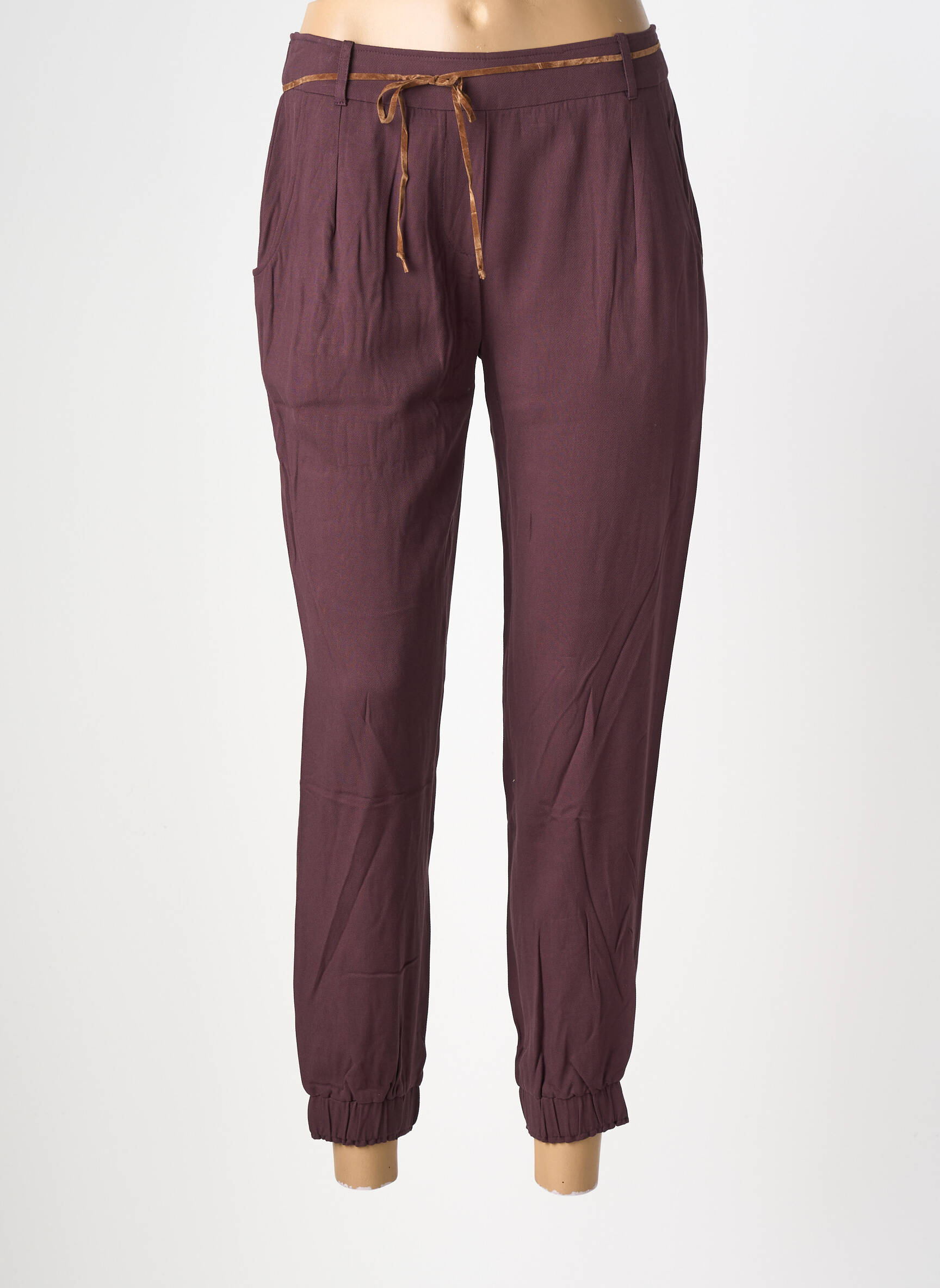 Pantalon 7/8 taille élastique taille normale violet TINSELS femme
