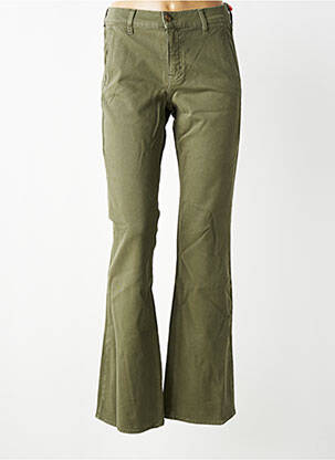 Pantalon flare stretch taille normale vert HAPPY femme