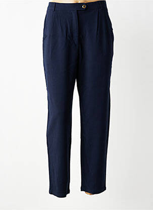 Pantalon droit taille à pinces taille normale bleu DES PETITS HAUTS femme