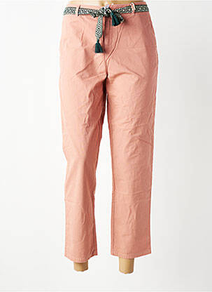 Pantalon chino fermeture zippée sous rabat boutonné taille normale rose LAB DIP PARIS femme