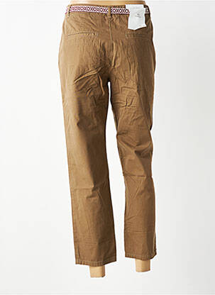 Pantalon chino fermeture zippée sous rabat boutonné taille normale marron LAB DIP PARIS femme