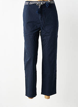Pantalon chino fermeture zippée sous rabat boutonné taille normale bleu LAB DIP PARIS femme