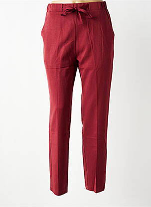 Pantalon droit taille élastique taille normale rouge GRACE & MILA femme