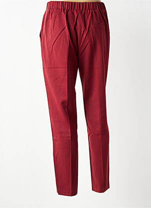 Pantalon droit taille élastique taille normale rouge GRACE & MILA femme