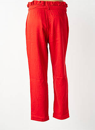 Pantalon droit fermeture zippée sous rabat avec crochet taille normale rouge MARIE-SIXTINE femme