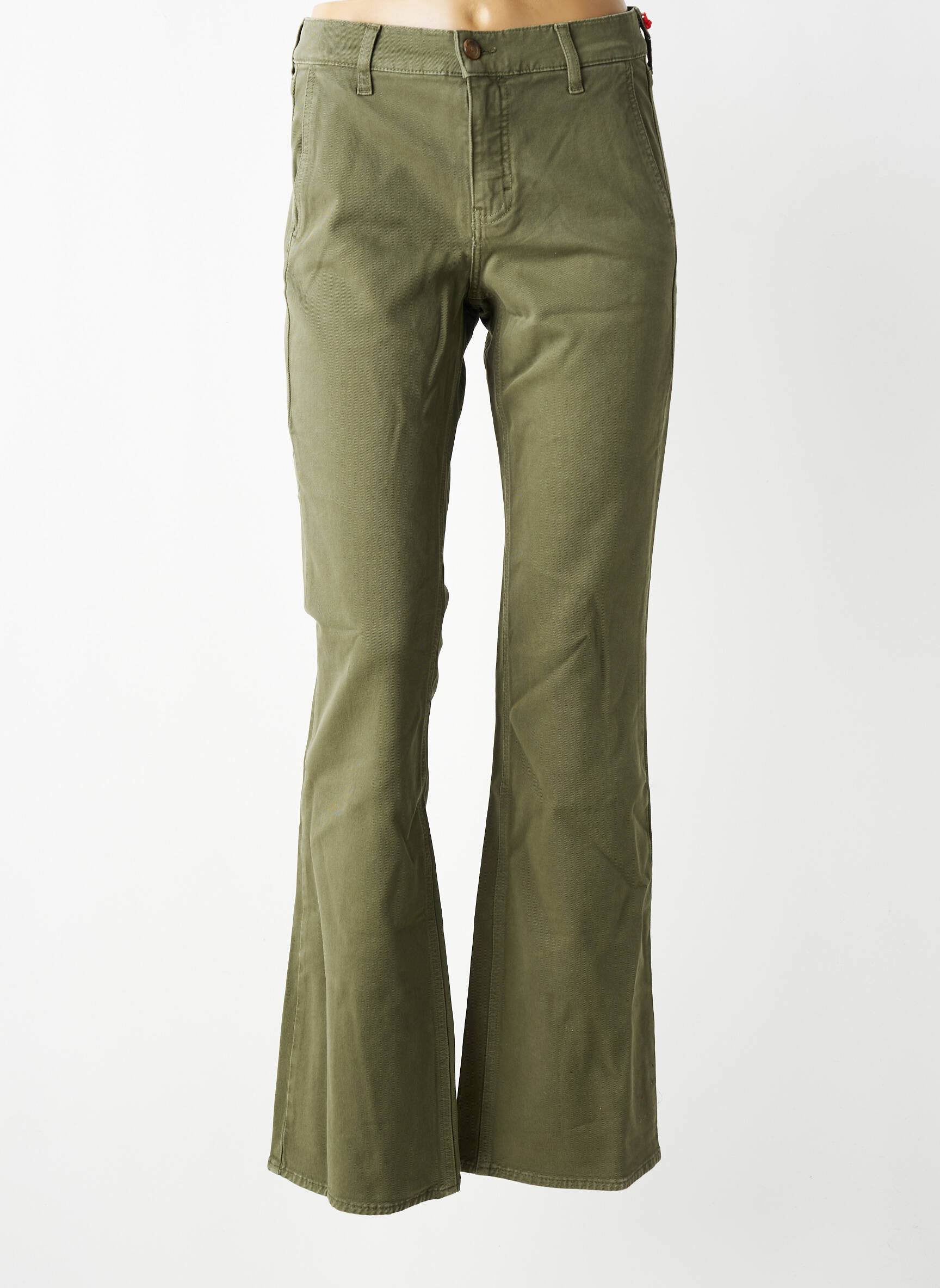 Pantalon flare stretch taille normale vert HAPPY femme
