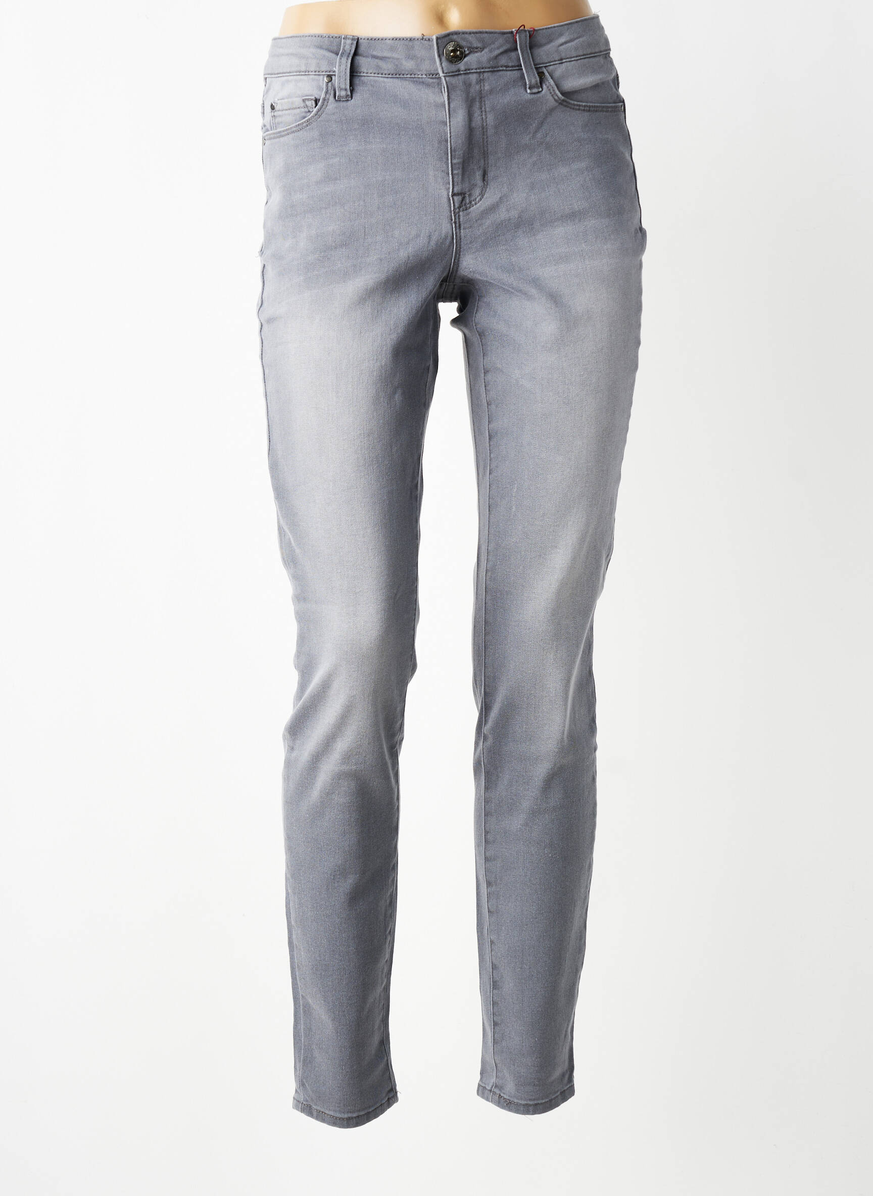 Jeans coupe slim taille haute taille haute gris PAKO LITTO femme