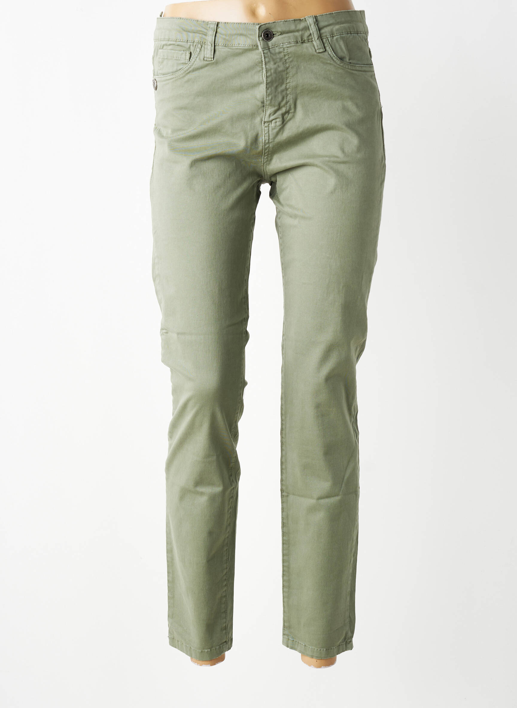 Jeans coupe slim stretch taille normale vert PAKO LITTO femme