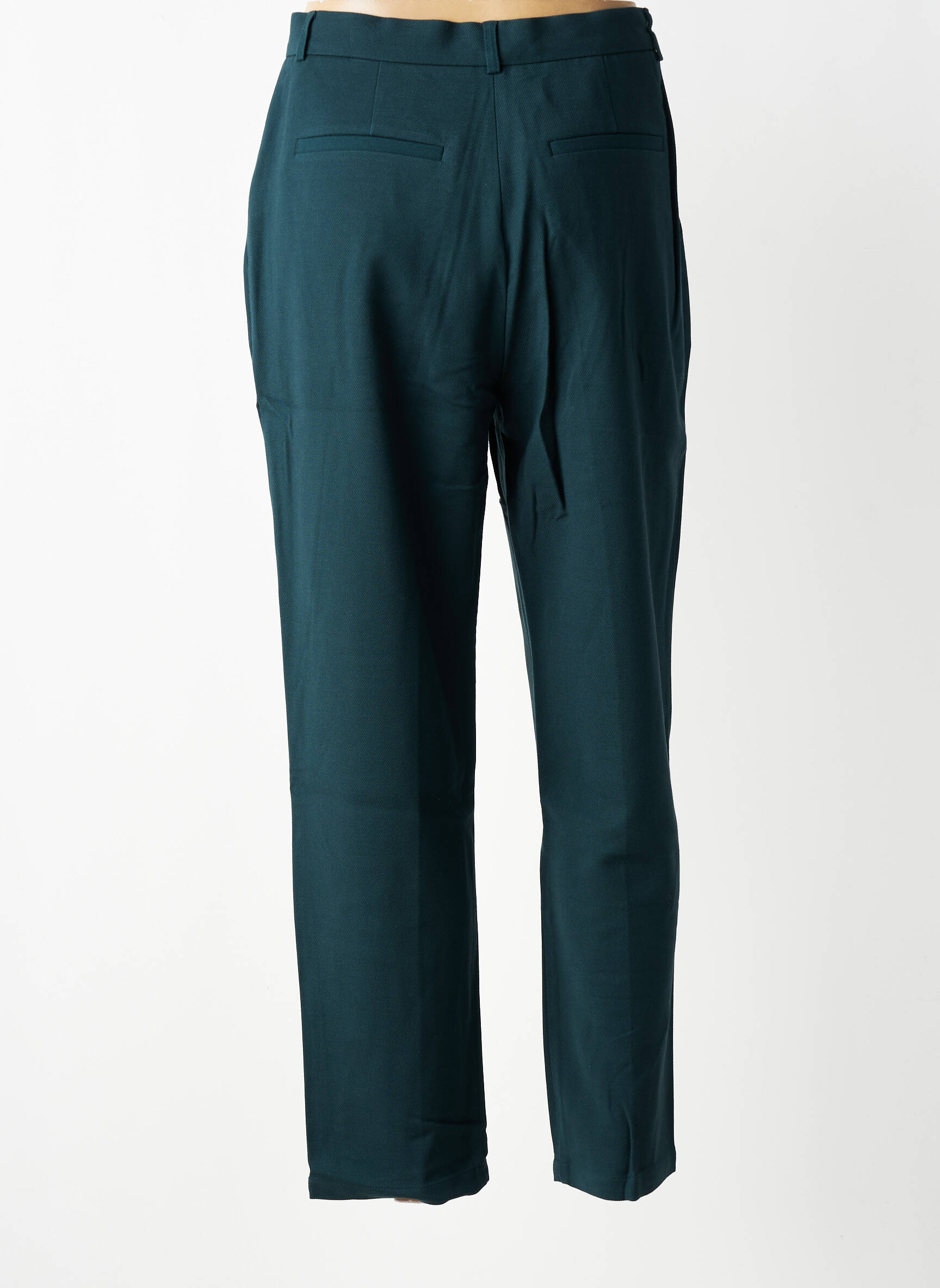 Pantalon droit taille à pinces taille normale vert DES PETITS HAUTS femme