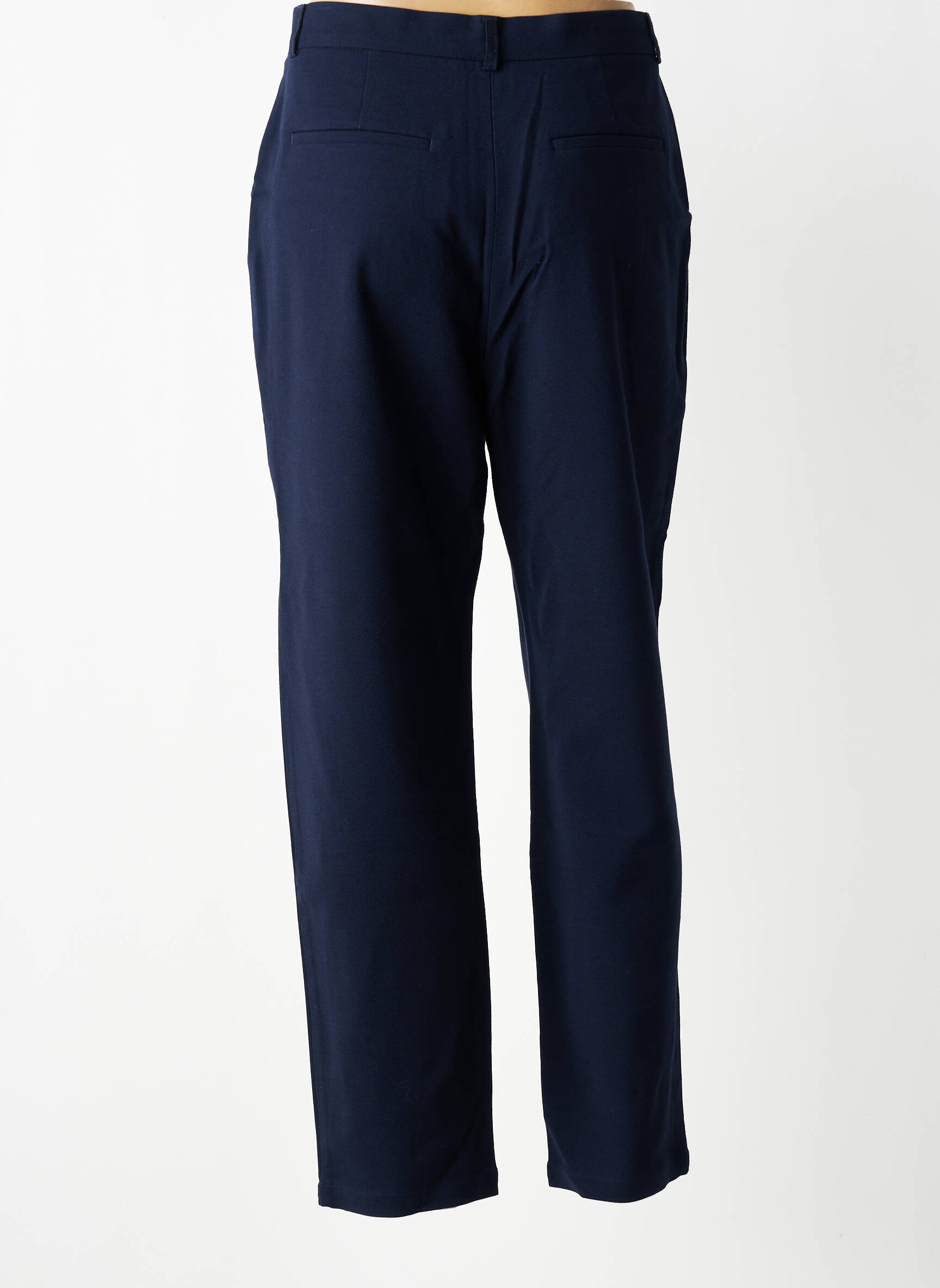 Pantalon droit taille à pinces taille normale bleu DES PETITS HAUTS femme