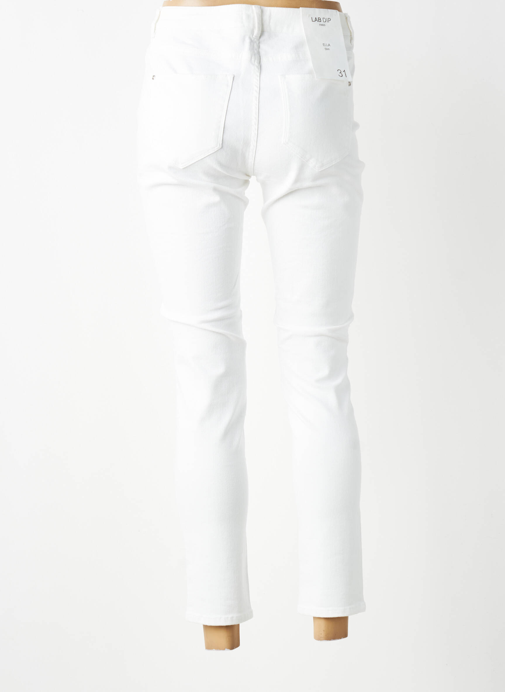 Jeans coupe slim stretch taille normale blanc LAB DIP PARIS femme