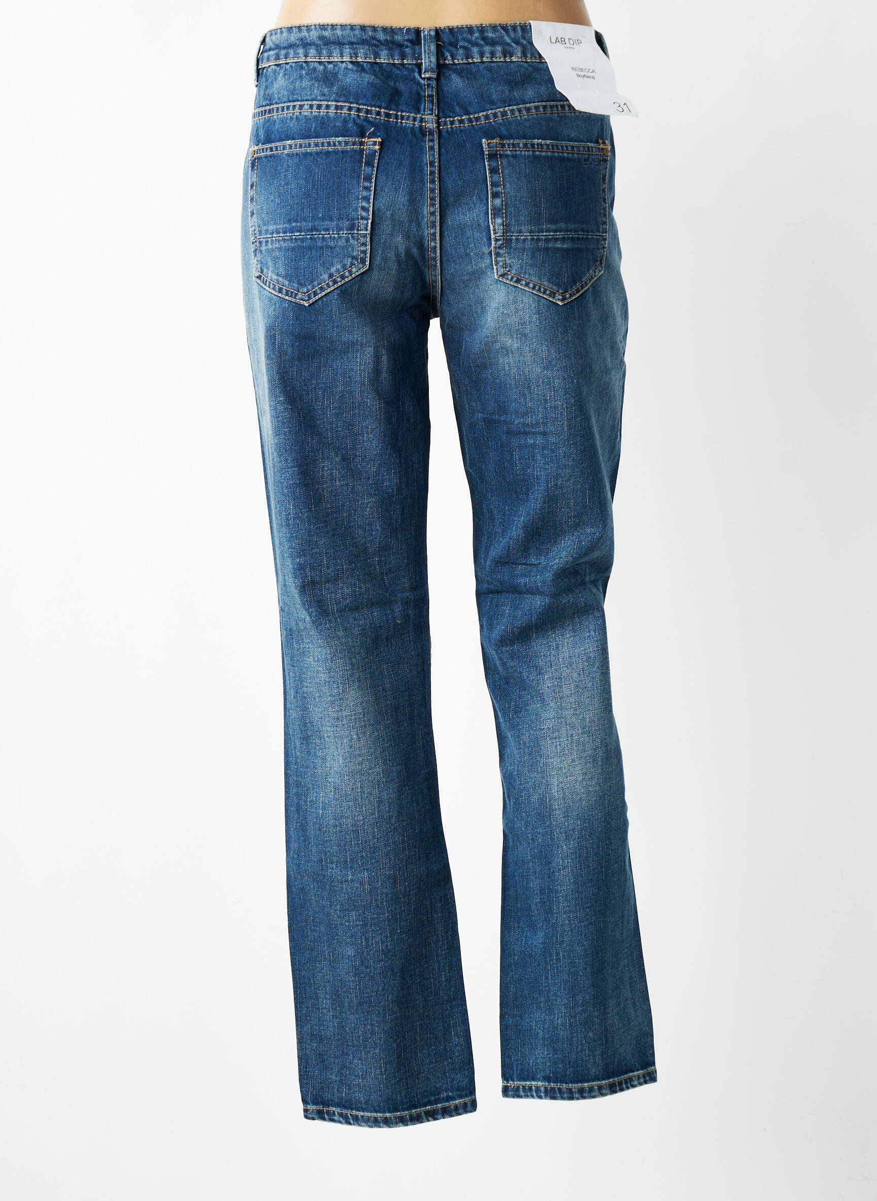 Jeans boyfriend taille normale taille normale bleu LAB DIP PARIS femme